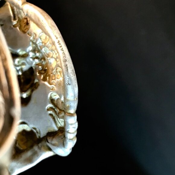 Antique Tiffany Cir.19th C Sterling Silver Cuff Bracelet Cherub Putti 925 Rare - Picture 12 of 13